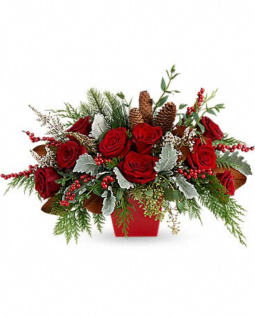 Winter Blooms Centerpiece – WARD'S FLORIST AND GREENHOUSE, Beverly MA