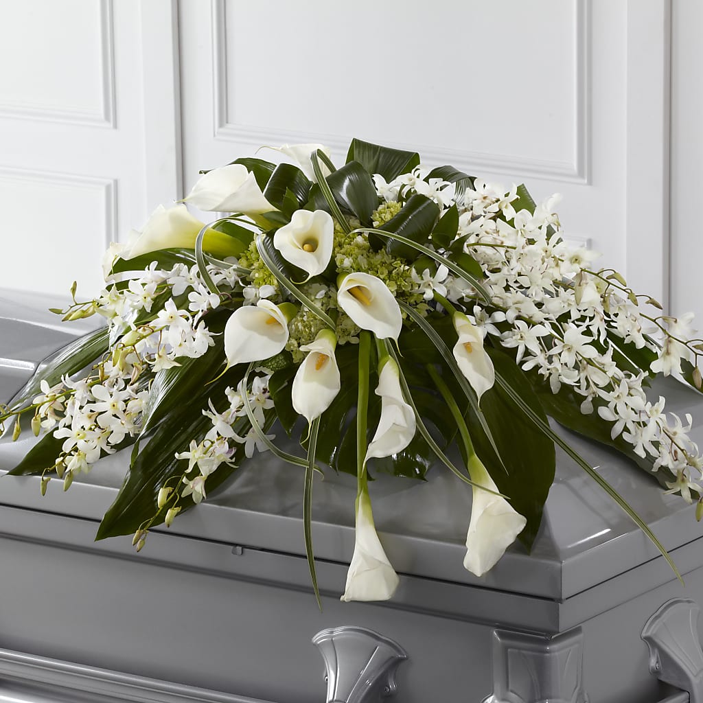 Angel Wings Casket Spray – WARD'S FLORIST AND GREENHOUSE, Beverly MA