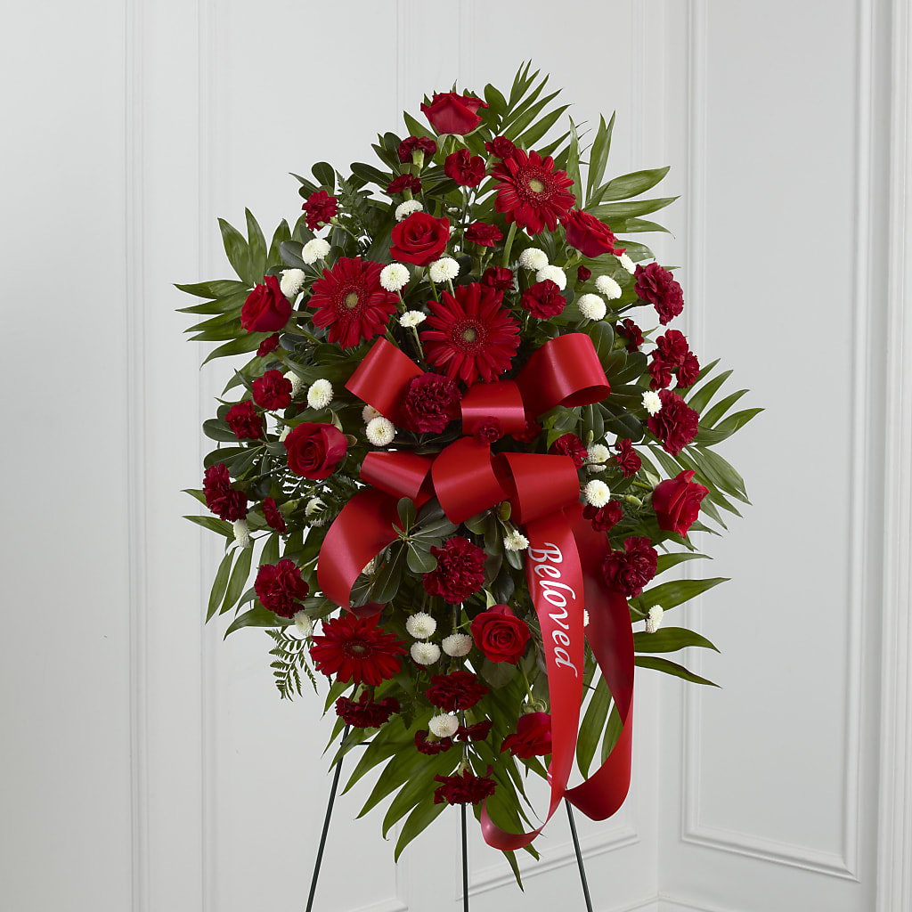 Treasured Memories Standing Spray – WARD'S FLORIST AND GREENHOUSE, Beverly MA