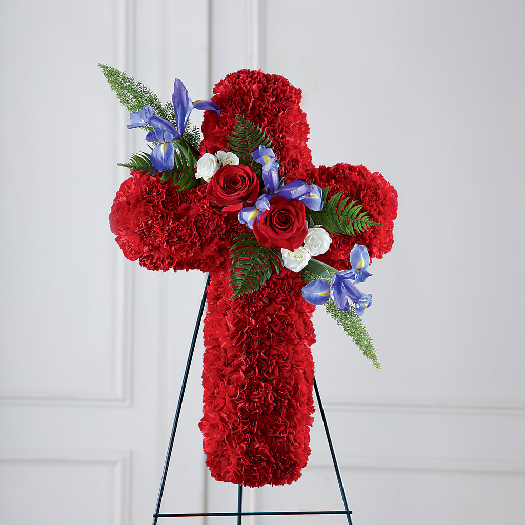 Faithful Hero Floral Cross – WARD'S FLORIST AND GREENHOUSE, Beverly MA