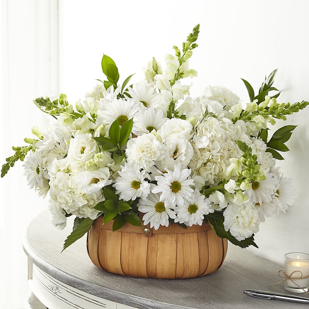 Pure Ivory Basket – WARD'S FLORIST AND GREENHOUSE, Beverly MA
