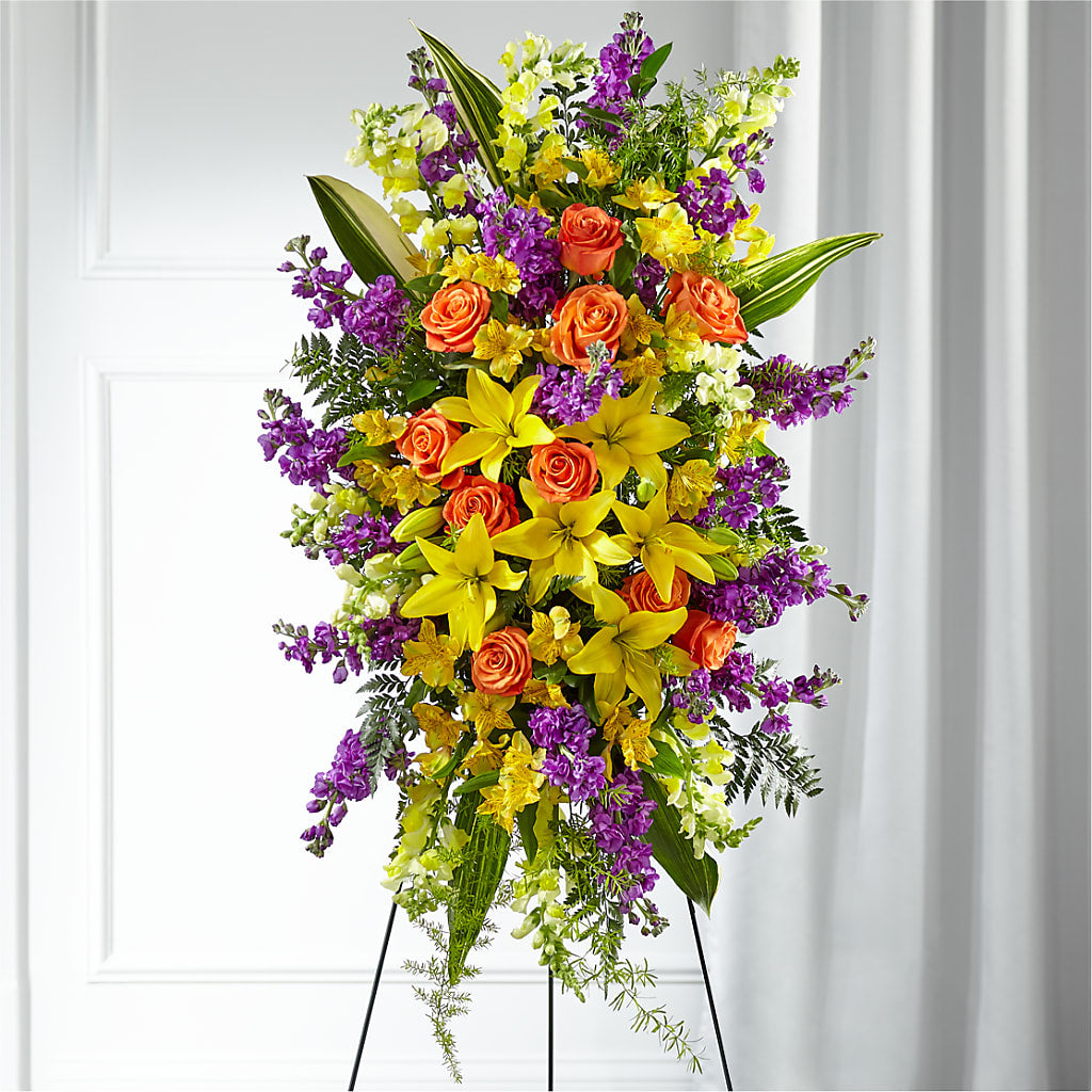 Thoughtful Prayers Standing Spray – WARD'S FLORIST AND GREENHOUSE, Beverly MA