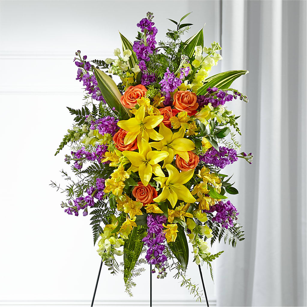 Thoughtful Prayers Standing Spray – WARD'S FLORIST AND GREENHOUSE, Beverly MA