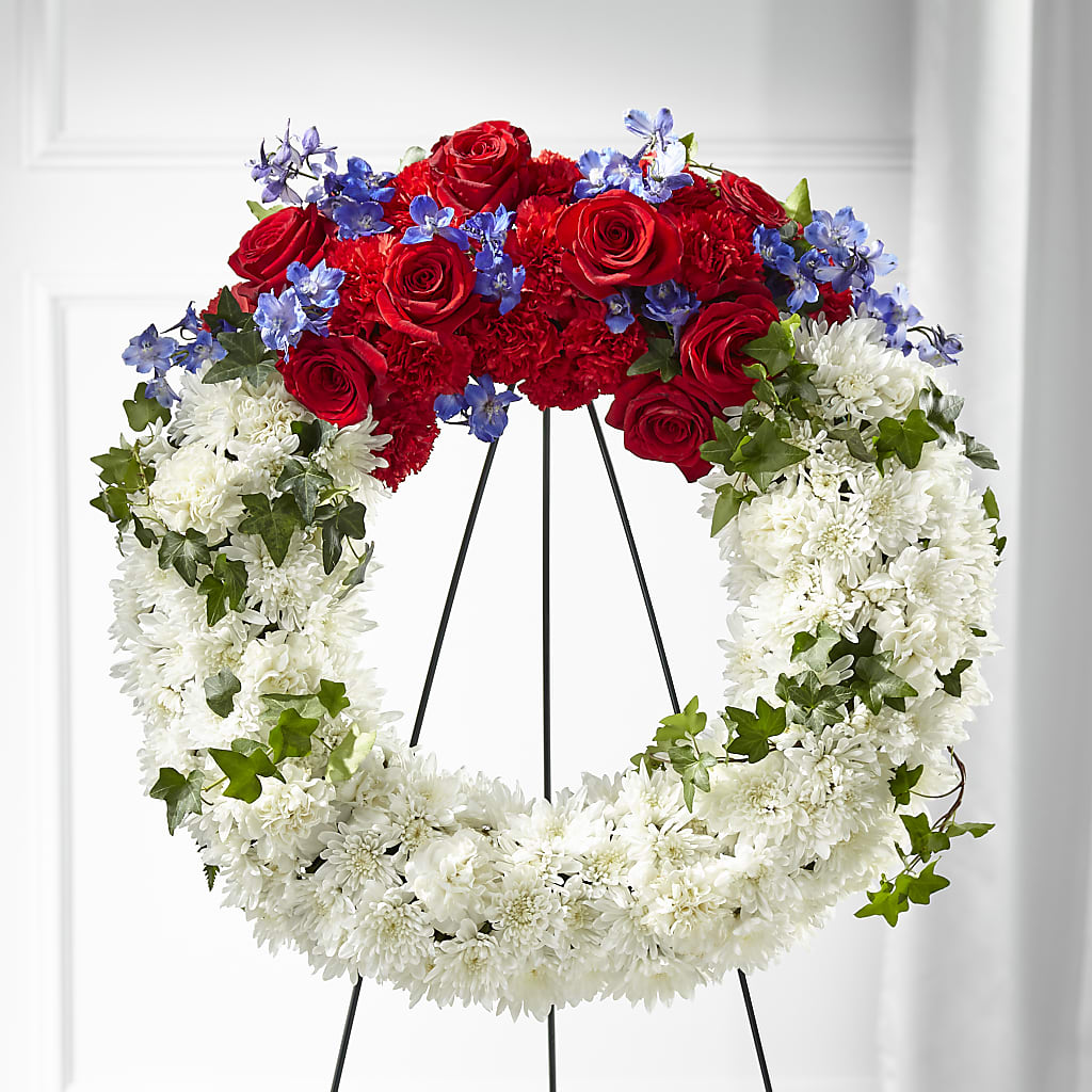 Patriotic Passion Wreath – WARD'S FLORIST AND GREENHOUSE, Beverly MA