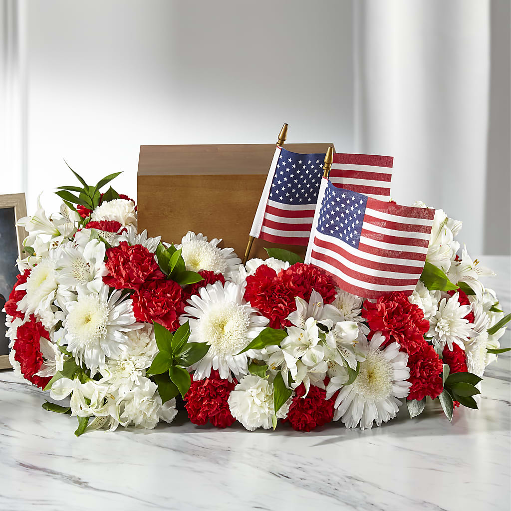 Spirit of Patriotism Cremation Adornment – WARD'S FLORIST AND GREENHOUSE, Beverly MA