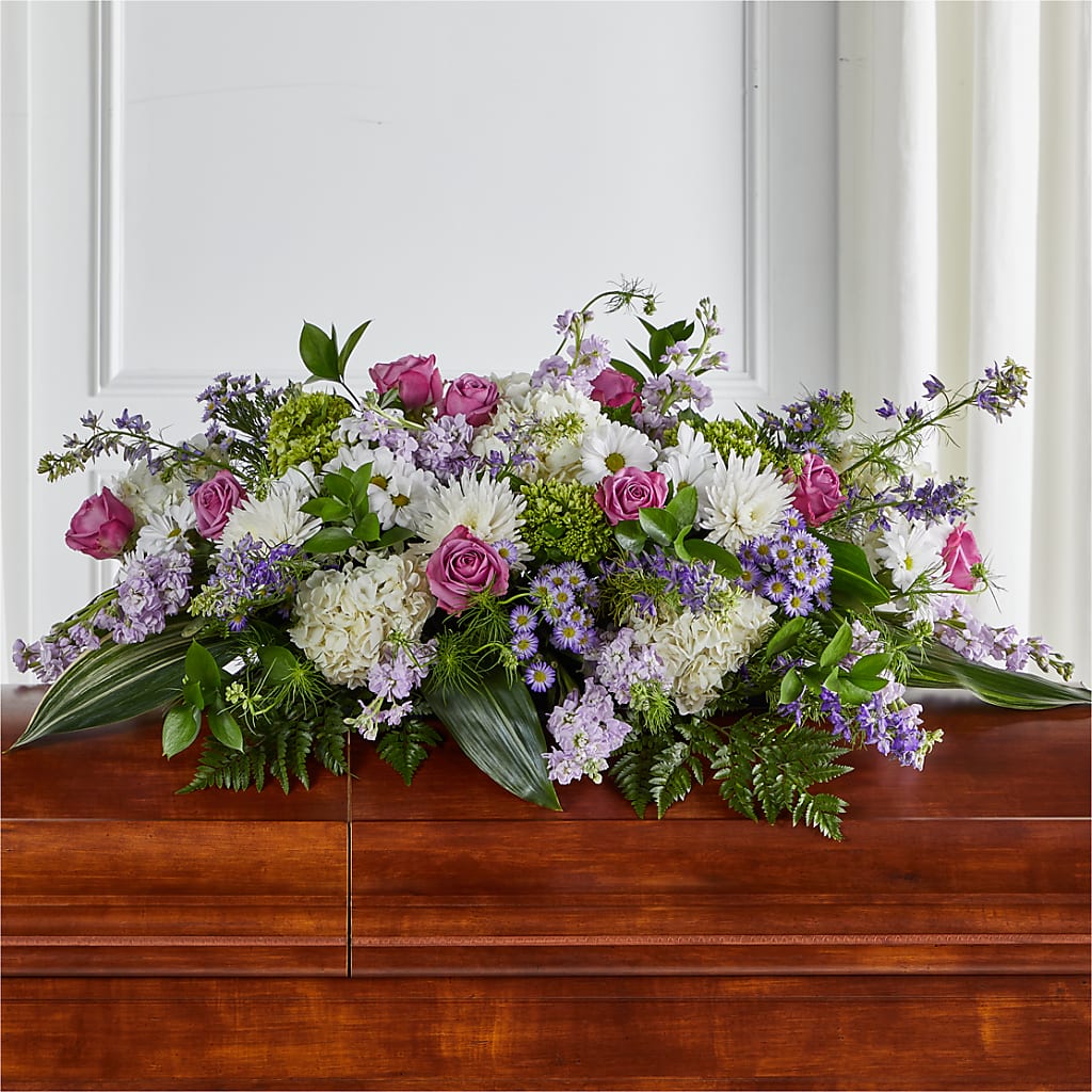 Meadows of Serenity Casket Spray – WARD'S FLORIST AND GREENHOUSE, Beverly MA
