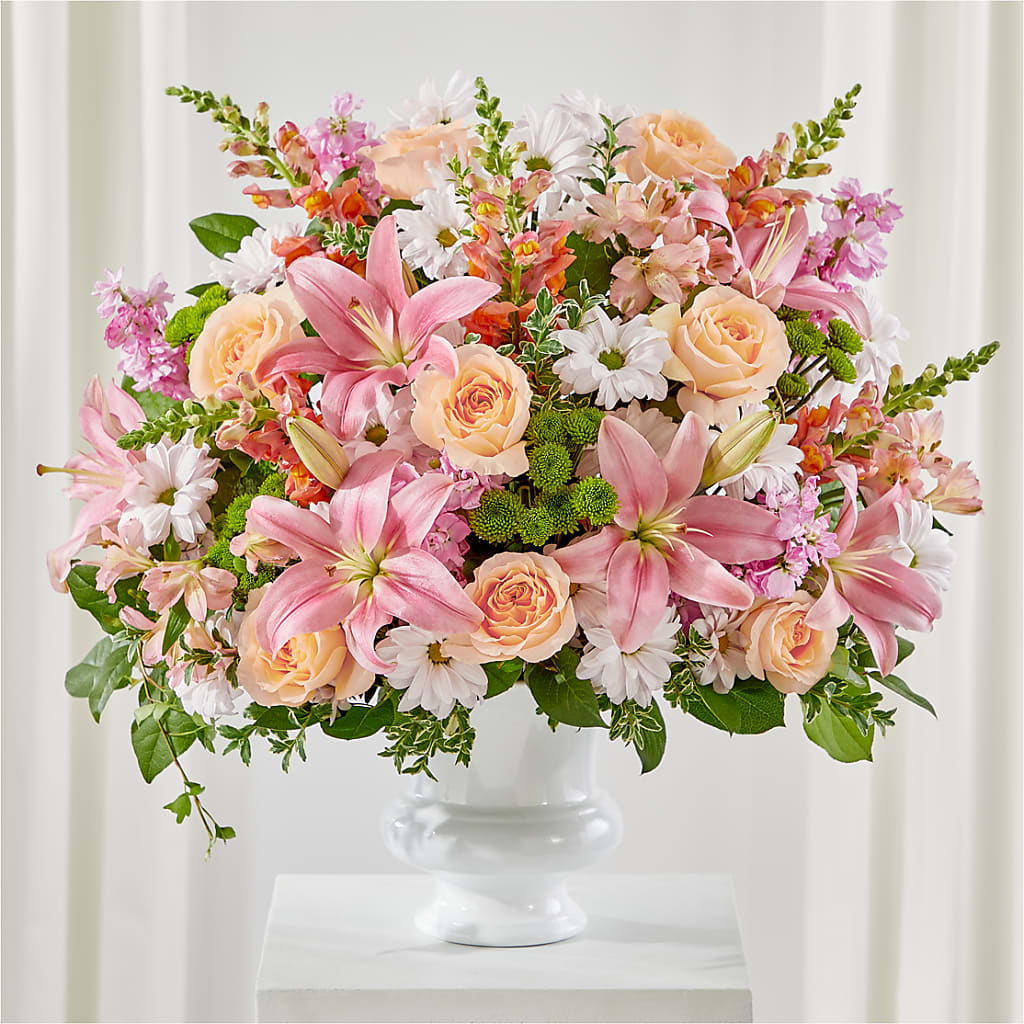 Heartfelt Gesture Urn Arrangement – WARD'S FLORIST AND GREENHOUSE, Beverly MA