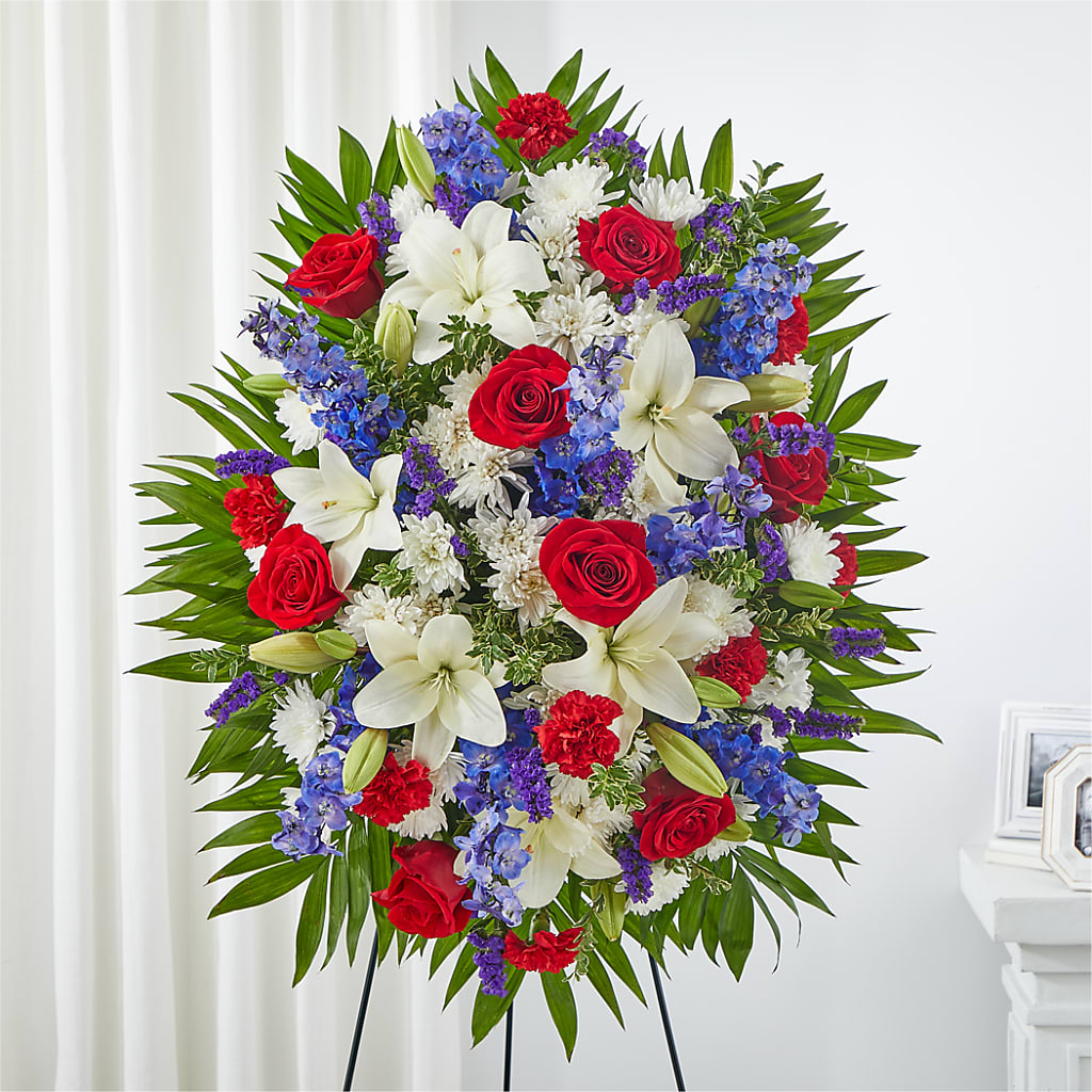 Cherished Service Standing Spray – WARD'S FLORIST AND GREENHOUSE, Beverly MA