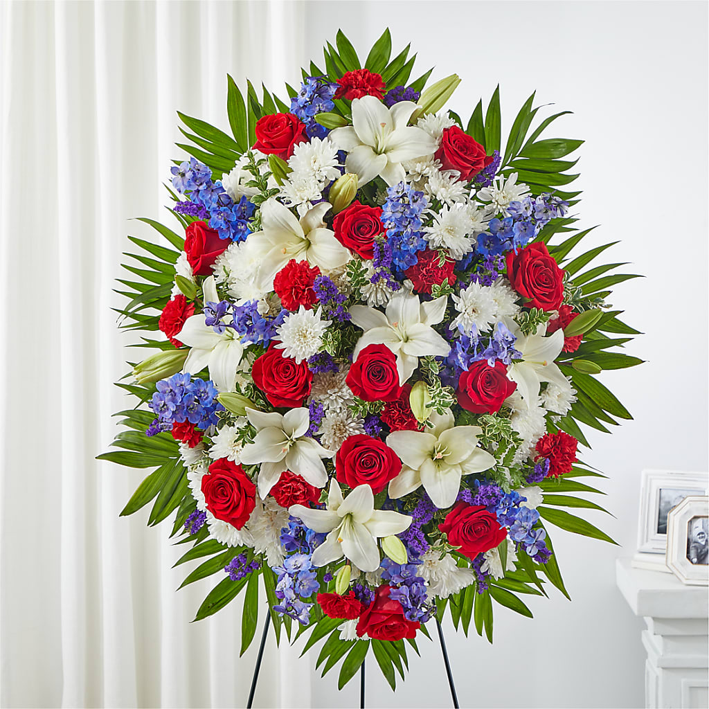 Cherished Service Standing Spray – WARD'S FLORIST AND GREENHOUSE, Beverly MA