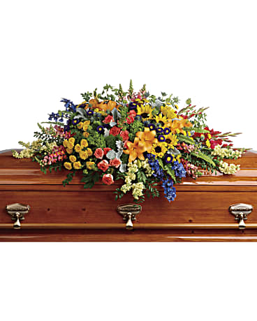 Colorful Reflections Casket Spray – WARD'S FLORIST AND GREENHOUSE, Beverly MA