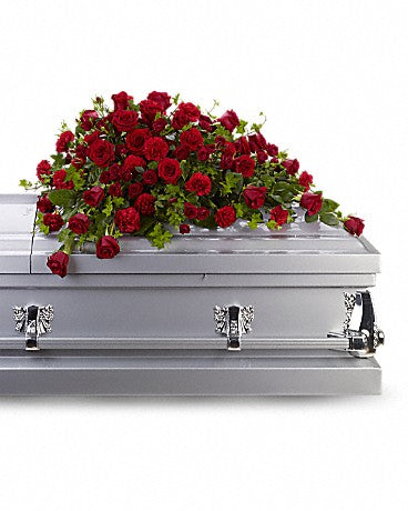 Red Rose Reverence Casket Spray – WARD'S FLORIST AND GREENHOUSE, Beverly MA