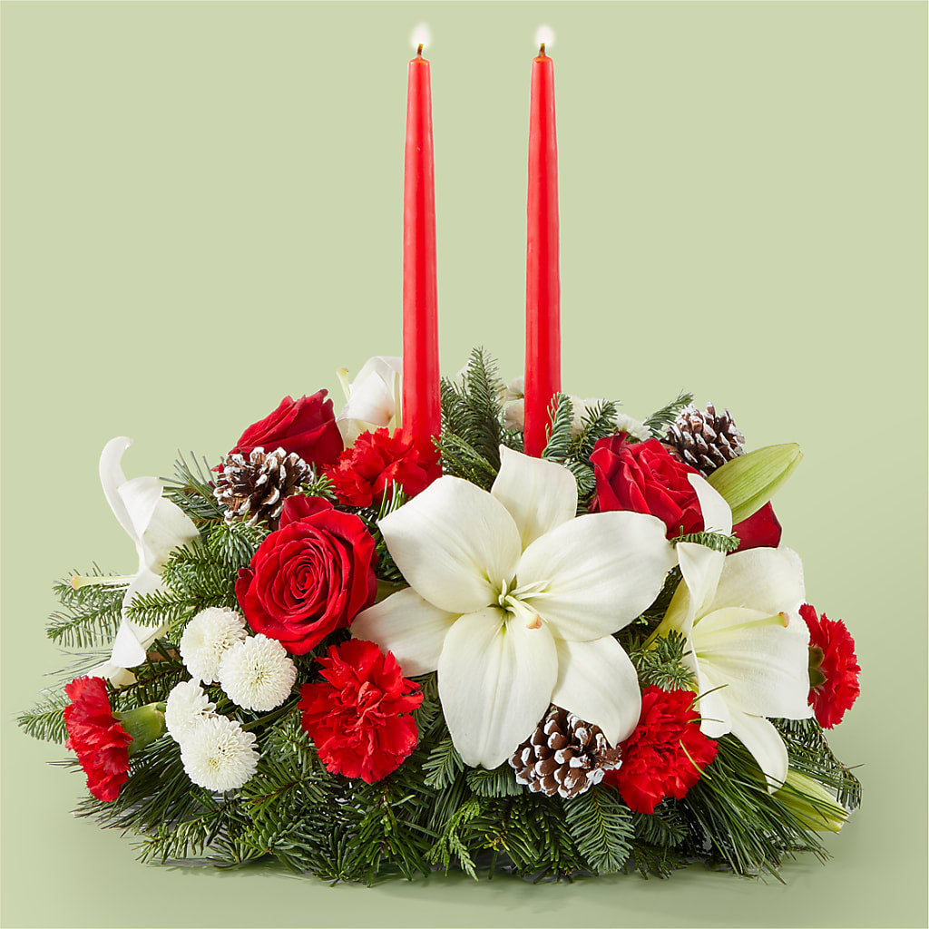 Seasonal Festivities Centerpiece – WARD'S FLORIST AND GREENHOUSE, Beverly MA