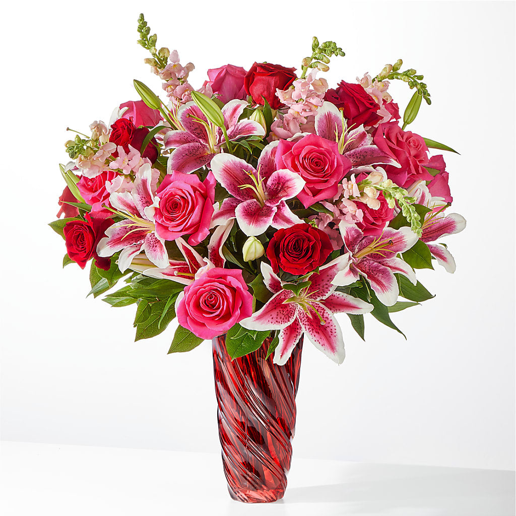 Always You Bouquet with Luxe Swirl Vase – WARD'S FLORIST AND GREENHOUSE, Beverly MA