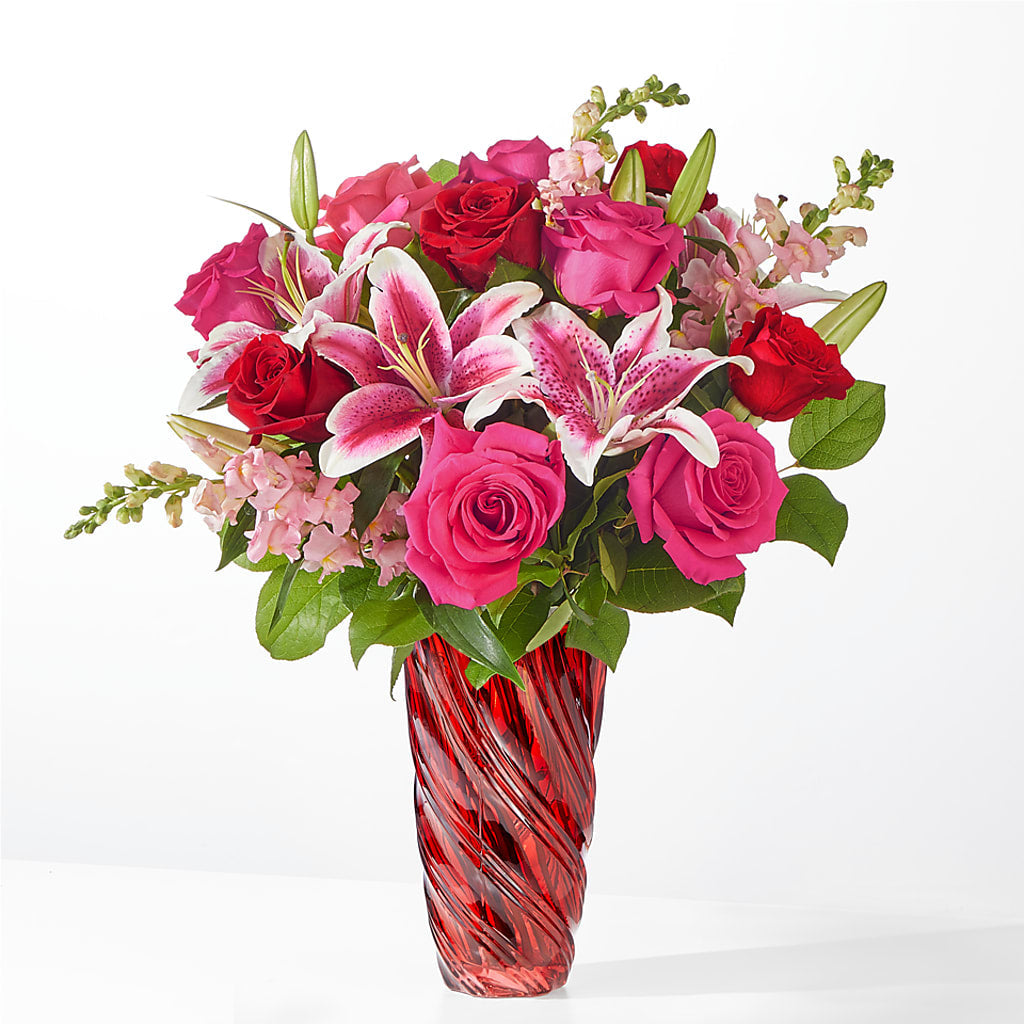 Always You Bouquet with Luxe Swirl Vase – WARD'S FLORIST AND GREENHOUSE, Beverly MA