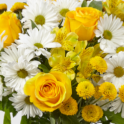 Florist Original Casket Spray Yellow and White