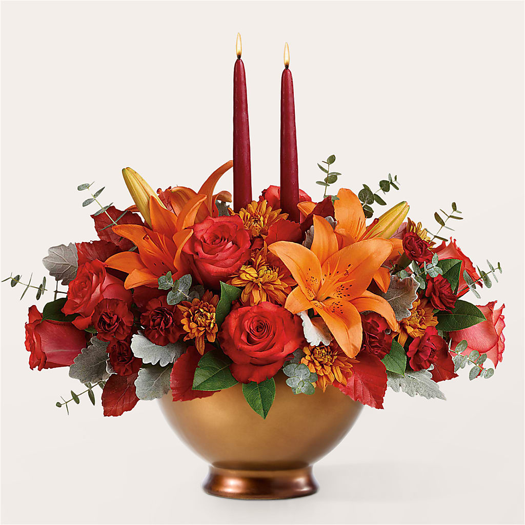 Fruits of Fall Centerpiece – WARD'S FLORIST AND GREENHOUSE, Beverly MA
