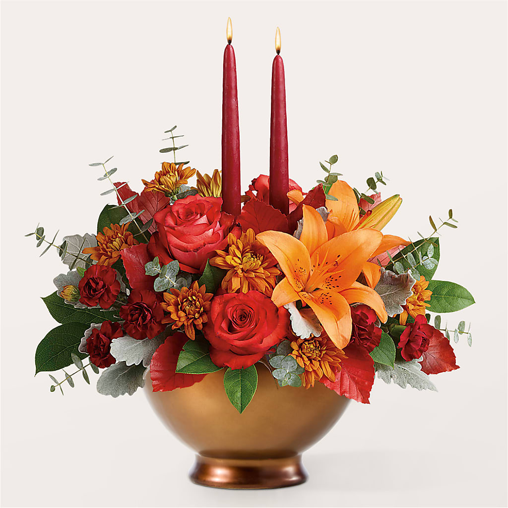 Fruits of Fall Centerpiece – WARD'S FLORIST AND GREENHOUSE, Beverly MA