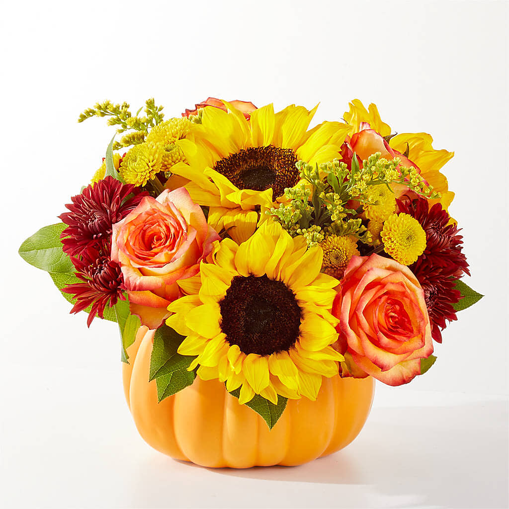 Golden Gourd Pumpkin Bouquet – WARD'S FLORIST AND GREENHOUSE, Beverly MA