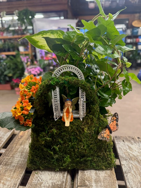 Butterfly Window Moss Purse Garden