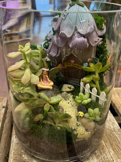 Purple Blossom Fairy House  – WARD'S FLORIST AND GREENHOUSE, Beverly MA