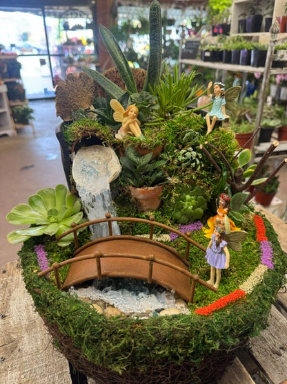 Enchanted Fairy Waterfall & Bridge Garden – WARD'S FLORIST AND GREENHOUSE, Beverly MA