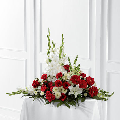 Crimson & White Arrangement – WARD'S FLORIST AND GREENHOUSE, Beverly MA