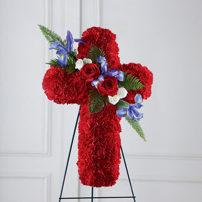 Faithful Hero Floral Cross – WARD'S FLORIST AND GREENHOUSE, Beverly MA