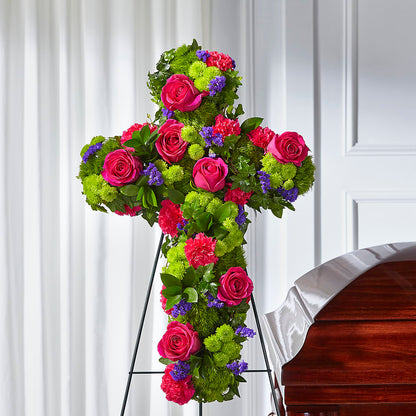 Tribute Rose Floral Cross – WARD'S FLORIST AND GREENHOUSE, Beverly MA