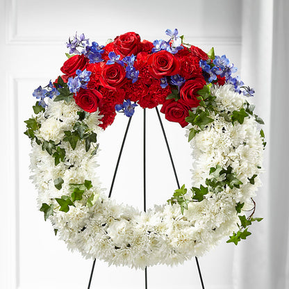 Patriotic Passion Wreath – WARD'S FLORIST AND GREENHOUSE, Beverly MA