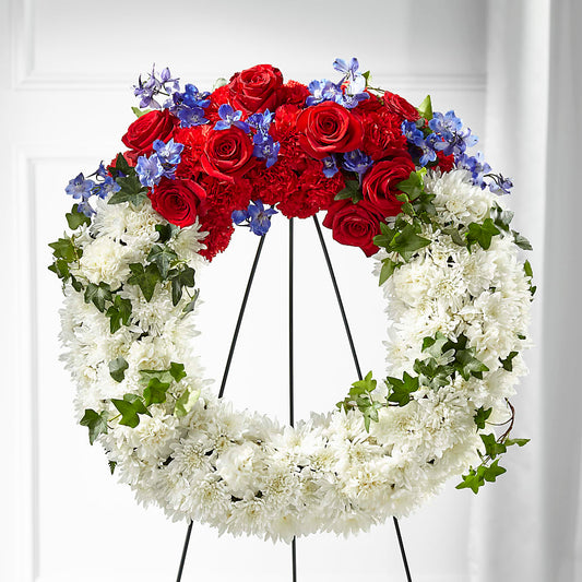 Patriotic Passion Wreath – WARD'S FLORIST AND GREENHOUSE, Beverly MA