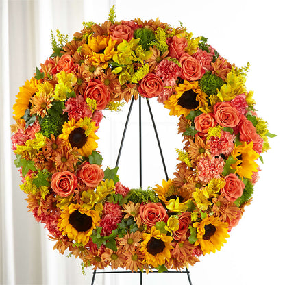 Autumnal Memories Wreath (Standard) – WARD'S FLORIST AND GREENHOUSE, Beverly MA