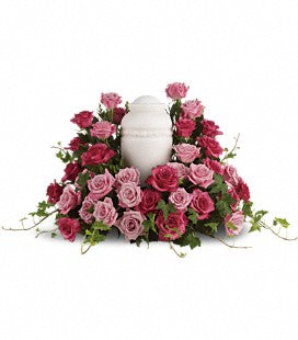 Bed of Pink Roses Urn Adornment