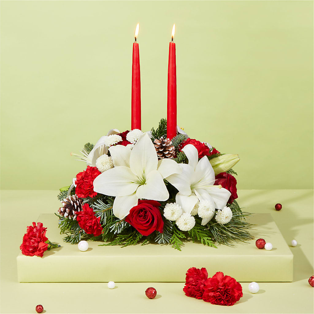 Seasonal Festivities Centerpiece – WARD'S FLORIST AND GREENHOUSE, Beverly MA