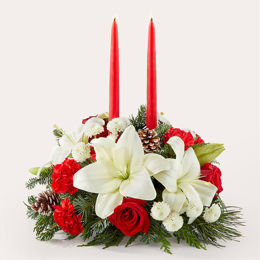 Seasonal Festivities Centerpiece – WARD'S FLORIST AND GREENHOUSE, Beverly MA