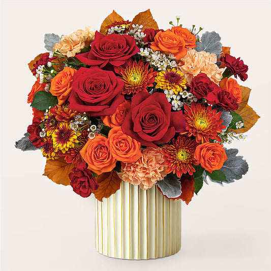Merlot Bouquet with Ivory Vase – WARD'S FLORIST AND GREENHOUSE, Beverly MA