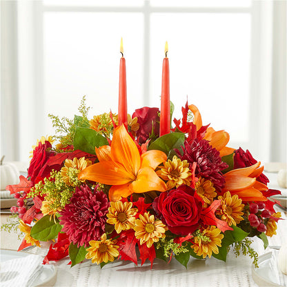 Autumn's Embrace Centerpiece – WARD'S FLORIST AND GREENHOUSE, Beverly MA