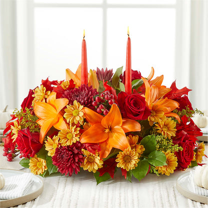 Autumn's Embrace Centerpiece – WARD'S FLORIST AND GREENHOUSE, Beverly MA