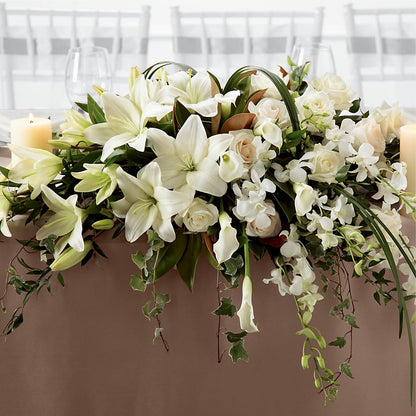 White Linen Arrangement – WARD'S FLORIST AND GREENHOUSE, Beverly MA