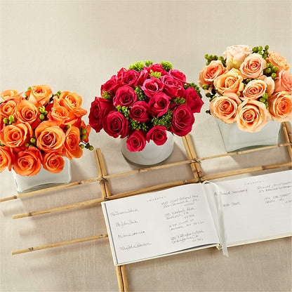 Dawn Rose Centerpiece – WARD'S FLORIST AND GREENHOUSE, Beverly MA